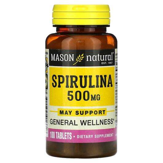 Основне фото товара Mason, Spirulina 500 mg, Спіруліна, 100 таблеток