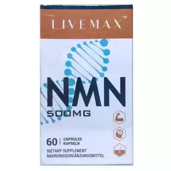 Фото товара LiveMax, NMN 500 mg, Нікотинамід мононуклеотид 500 мг 60 капсул