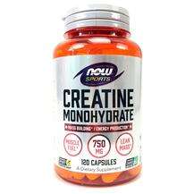 Now, Sports Creatine Monohydrate 750 mg, 120 Capsules