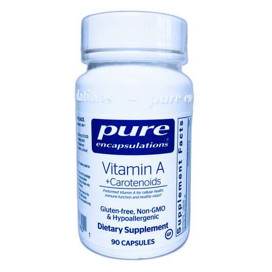 Основне фото товара Pure Encapsulations, Vitamin A+ Carotenoids, Вітамін А Ретінол...
