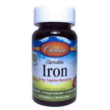 Carlson, Chewable Iron 30 mg Natural Strawberry, 60 Tablets