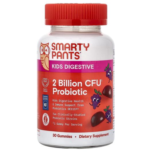 Основное фото товара Пробиотики, Kids Digestive Probiotic Gummies Grape, 30 таблеток