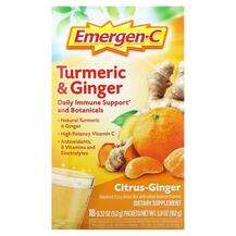 Emergen-C, Turmeric & Ginger Citrus-Ginger 18 Packets, 9 g...