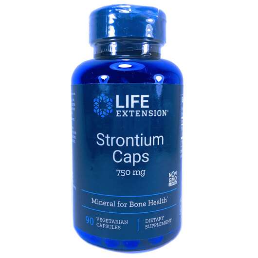 Основне фото товара Life Extension, Strontium Caps 750 mg, Стронцій 750 мг, 90 капсул