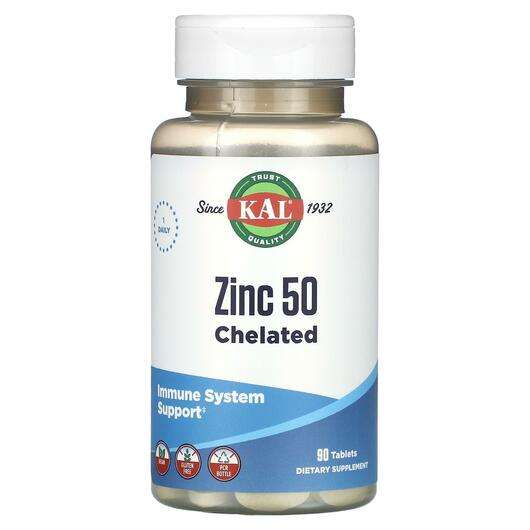 Основное фото товара KAL, Цинк, Zinc 50 Chelated, 90 таблеток