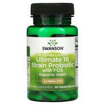 Swanson, Ultimate 16 Strain Probiotic With FOS, Пробіотики, 60...