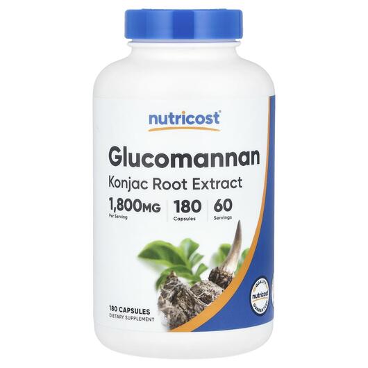 Основне фото товара Glucomannan Konjac Root Extract Основне фото товара Nutricost, Glucomannan Konjac Root Extract, Глюкоманнан, 180 капс