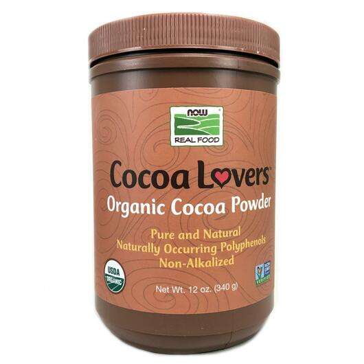 Основне фото товара Now, Organic Cocoa Powder, Какао порошок, 340 г