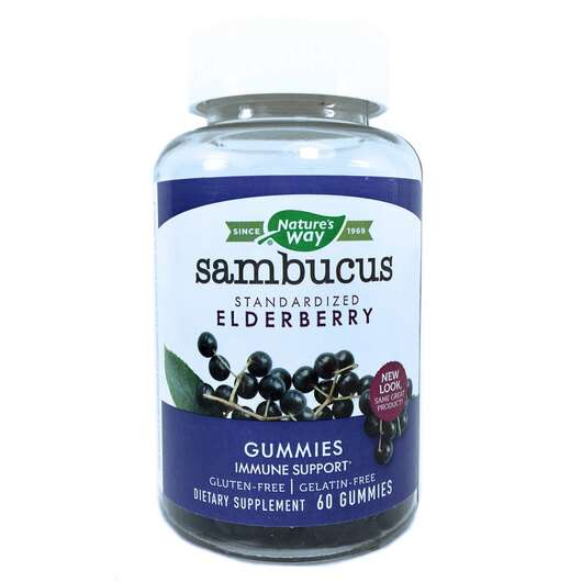 Основне фото товара Nature's Way, Sambucus Gummies Standardized Elderberry, Чорна ...