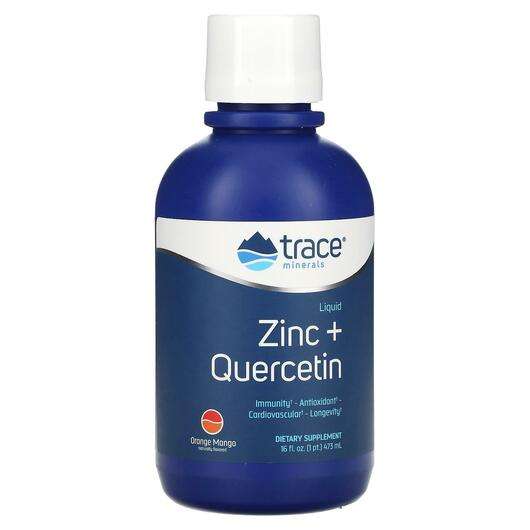 Основное фото товара Trace Minerals, Кверцетин, Liquid Zinc + Quercetin Orange Mang...