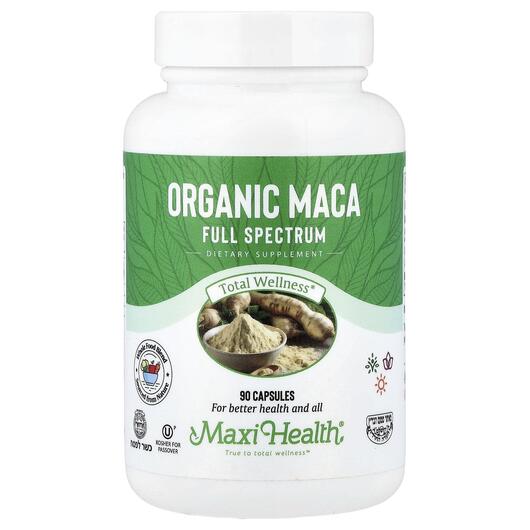 Основне фото товара Maxi Health, Organic Maca Full Spectrum, Мака, 90 капсул