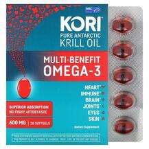Pure Antarctic Krill Oil Multi-Benefit Omega-3 600 mg, Олія Ан...