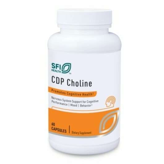 Основне фото товара Klaire Labs SFI, CDP Choline 250 mg, Вітамін B4 Холін, 60 капсул