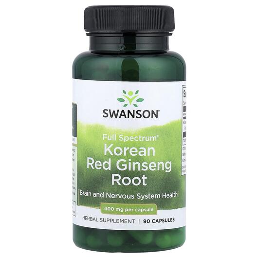 Основне фото товара Full Spectrum Korean Red Ginseng Root 400 mg, Женьшень, 90 капсул