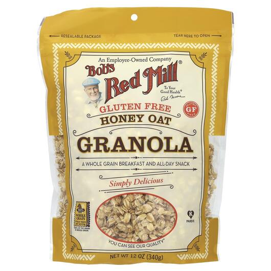 Основне фото товара Bob's Red Mill, Honey Oat Granola Gluten Free, Мед, 340 г