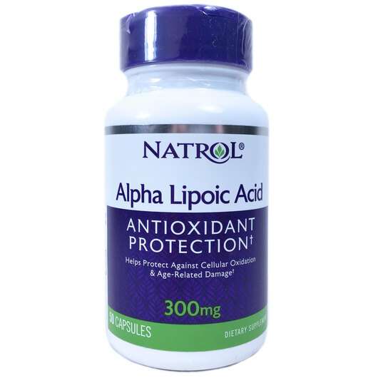 Основне фото товара Natrol, Alpha Lipoic Acid 300 mg 50, Альфа Ліпоєва кислота 300...