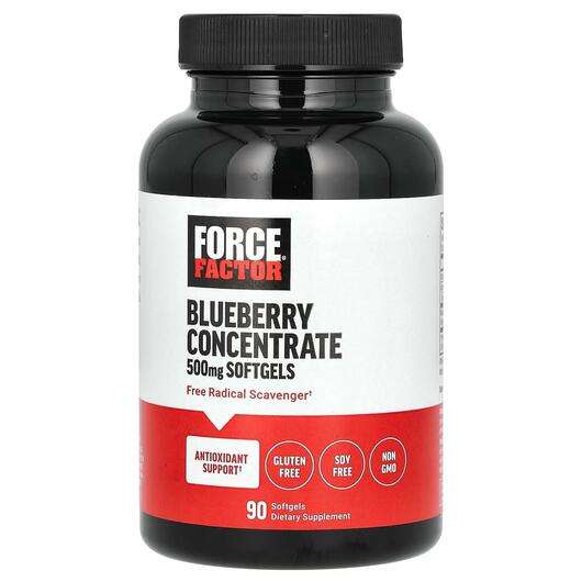 Основне фото товара Force Factor, Blueberry Concentrate 500 mg, Лохина, 90 капсул