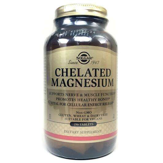 Основное фото товара Solgar, Хелатный Магний, Chelated Magnesium, 250 Таблеток