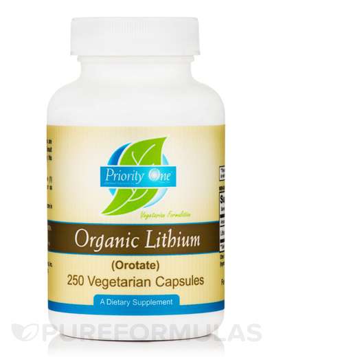 Основне фото товара Priority One, Organic Lithium 5 mg, Літій, 250 капсул