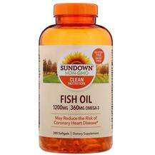 Sundown Naturals, Fish Oil 1200 mg 300, Омега 3, 300 капсул