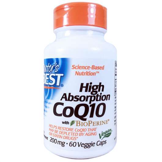 Основне фото товара Doctor's Best, High Absorption CoQ10 with BioPerine 200 mg, Уб...