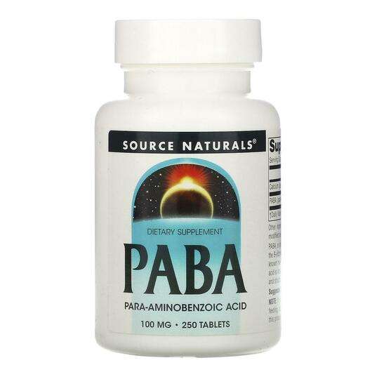 Основне фото товара Source Naturals, PABA 100 mg 250, ПАБА 100 мг PABA, 250 таблеток