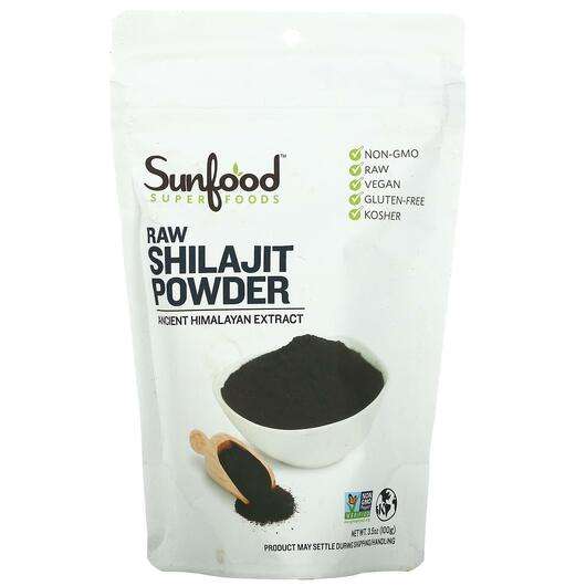 Основне фото товара Sunfood, RAW Shilajit Powder 3, Мумійо високогірне, 100 г
