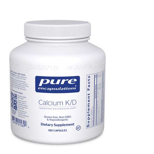 Основне фото товара Pure Encapsulations, Calcium K/D, Кальцій з D3 & K2, 180 к...