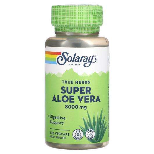 Основное фото товара Solaray, Алоэ Вера, True Herbs Super Aloe Vera 8000 mg, 100 ка...