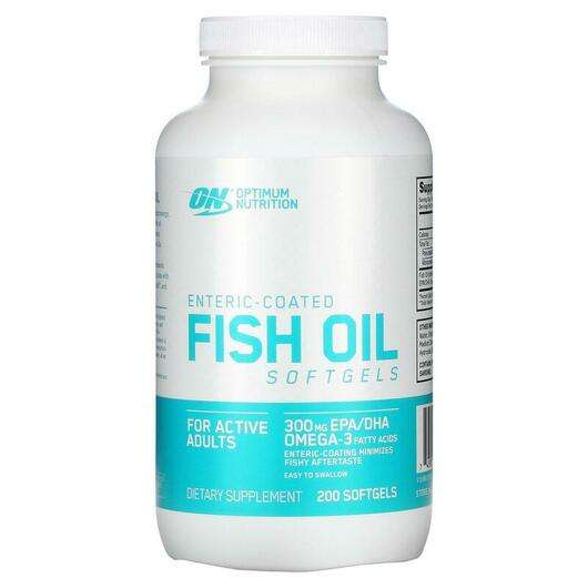 Основне фото товара Optimum Nutrition, Enteric-Coated Fish Oil 200, Омега ЕПК ДГК,...