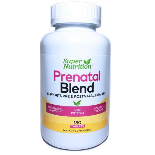 Основне фото товара Super Nutrition, PreNatal Blend, Пренатальні вітаміни, 180 таб...