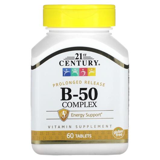 Основне фото товара B-50 Complex Prolonged Release Основне фото товара 21st Century, B-50 Complex Prolonged Release, B-комплекс, 60 табл