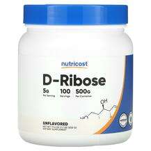 Nutricost, D-Ribose Unflavored, D-рибоза в порошку, 500 г
