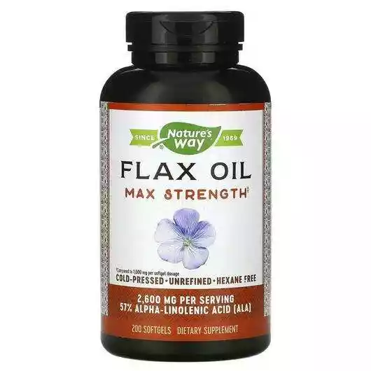 Фото товара EFAGold Flax Oil 1300 mg Max Strength 200 Softgels