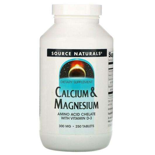 Основне фото товара Source Naturals, Calcium & Magnesium 300 mg 250, Кальцій і...
