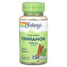 Solaray, True Herbs Cinnamon 500 mg, 60 VegCaps