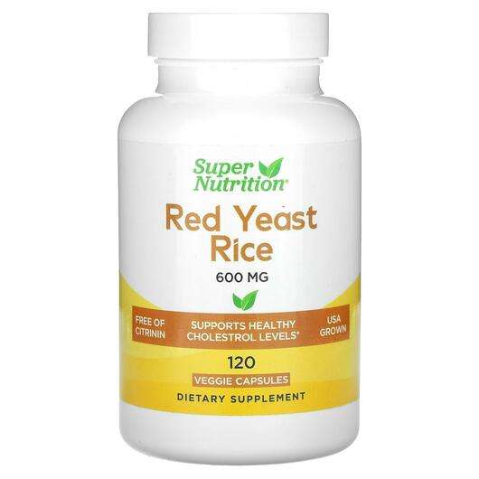 Основное фото товара Super Nutrition, Красный дрожжевой рис, Red Yeast Rice 600 mg,...