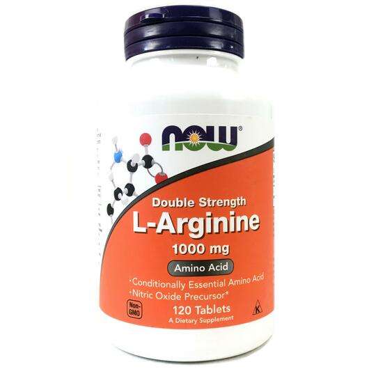 Основне фото товара Now, L-Arginine 1000 mg, L аргінін 1000 мг, 120 таблеток
