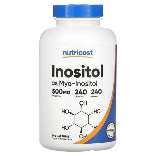 Основне фото товара Nutricost, Inositol as Myo - Inositol 500 mg, Міо-інозитол, 24...