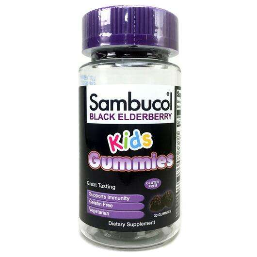 Основное фото товара Sambucol, Бузина, Black Elderberry Kids Gummies, 30 конфет