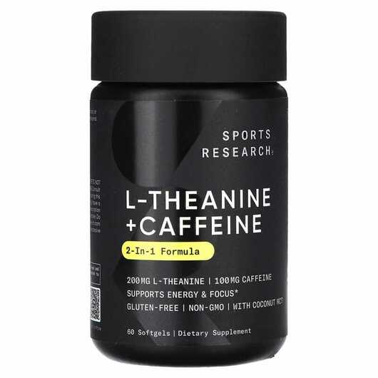Основное фото товара Sports Research, L-Теанин, L-Theanine & Caffeine with MCT ...