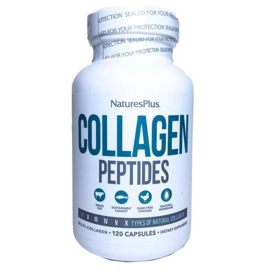 Основне фото товара Natures Plus, Collagen Peptides Capsules, Колагенові пептиди, ...