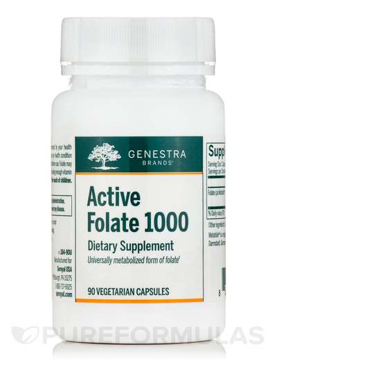 Основное фото товара Genestra, Фолат, Active Folate 1000, 90 капсул