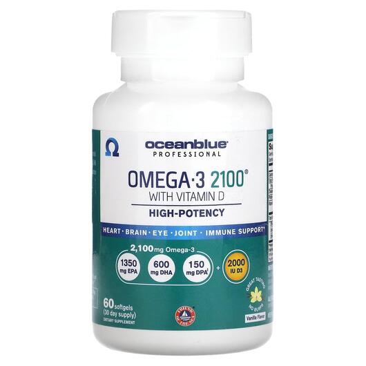 Основне фото товара Professional Omega-3 2100 With Vitamin D High Potency, Вітамін D,