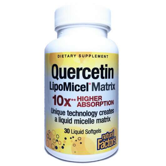 Основное фото товара Natural Factors, Липосомальный Кверцетин, Quercetin LipoMicel,...