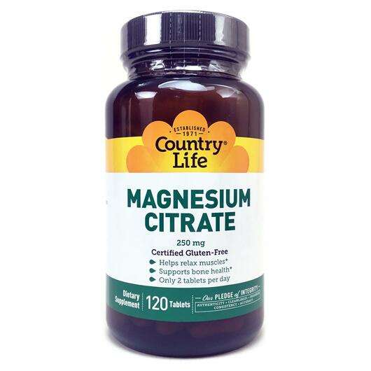 Основне фото товара Country Life, Magnesium Citrate 250 mg 120, Цитрат Магнію 250 ...