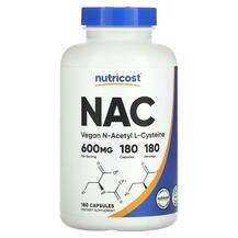 Nutricost, NAC N-ацетил-L-цистеин, NAC Vegan N -Acetyl L -Cyst...