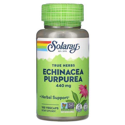 Основное фото товара Solaray, Эхинацея, True Herbs Echinacea Purpurea 440 mg, 100 к...