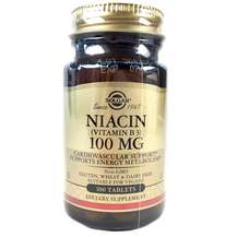 Solgar, Ниацин 100 мг, Niacin Vitamin B3, 100 таблеток