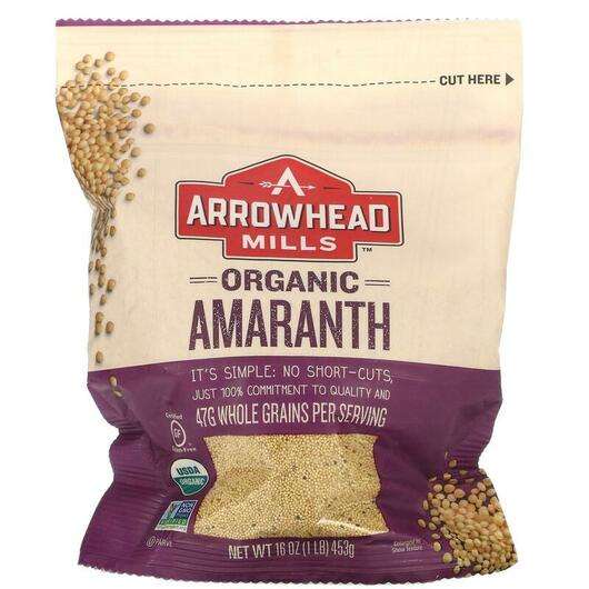 Основное фото товара Arrowhead Mills, Амарант, Whole Grain Amaranth, 453 г